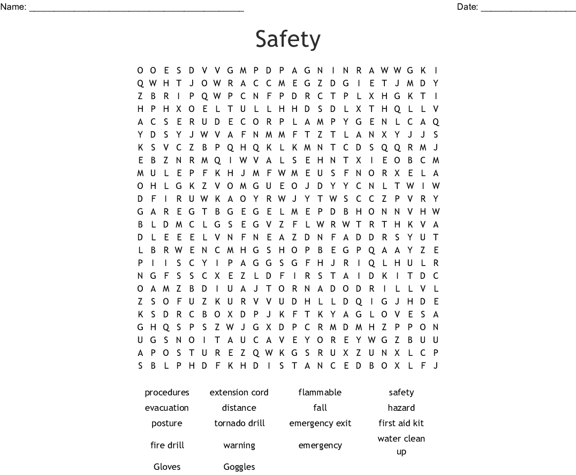 Safety Word Search Puzzles Printable Quotes Gambaran