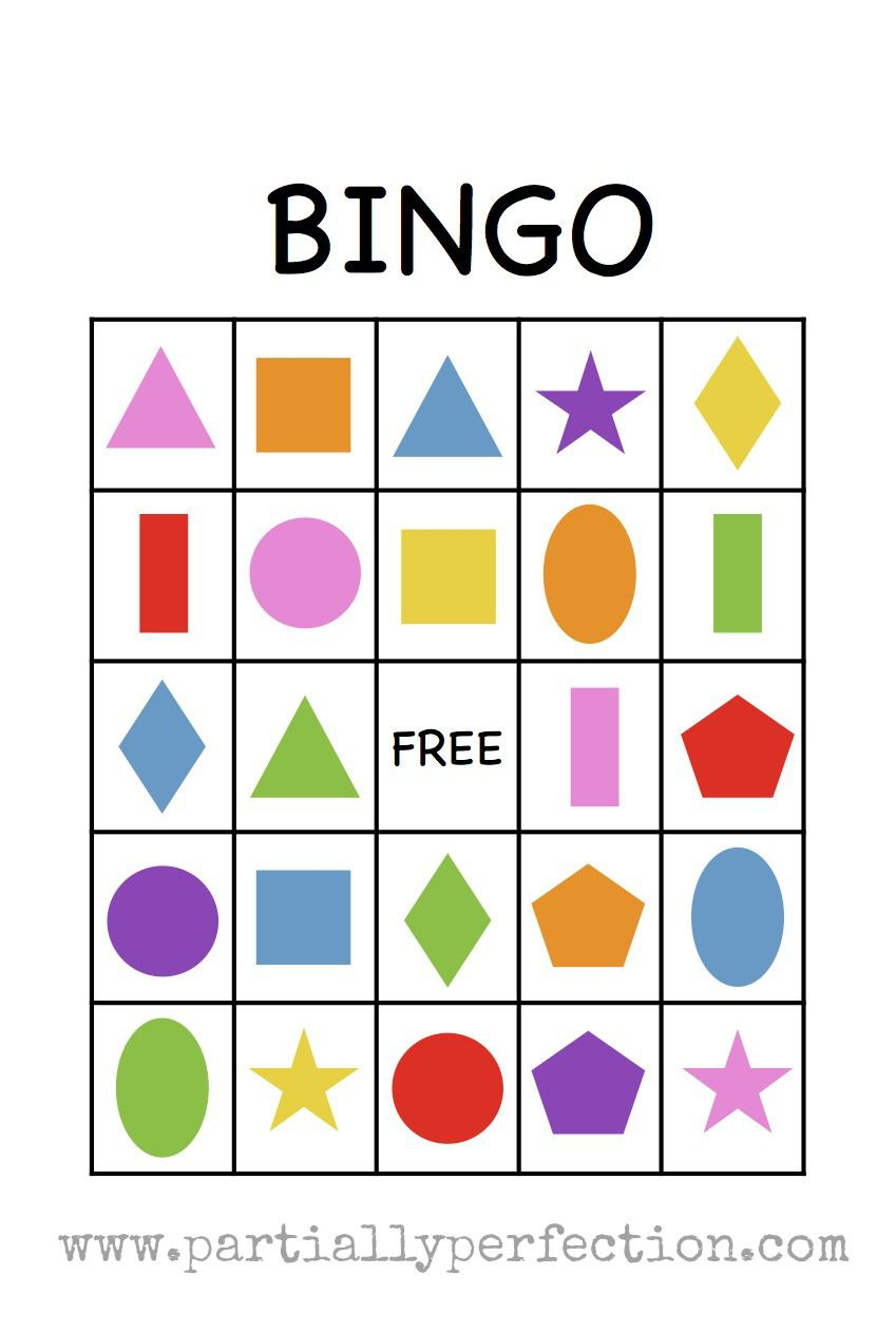 Shape Bingo Card FREE PRINTABLE I m Going To Use This