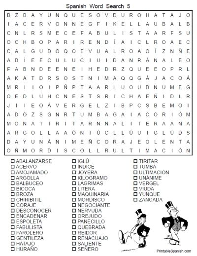 printable crossword puzzles in spanish