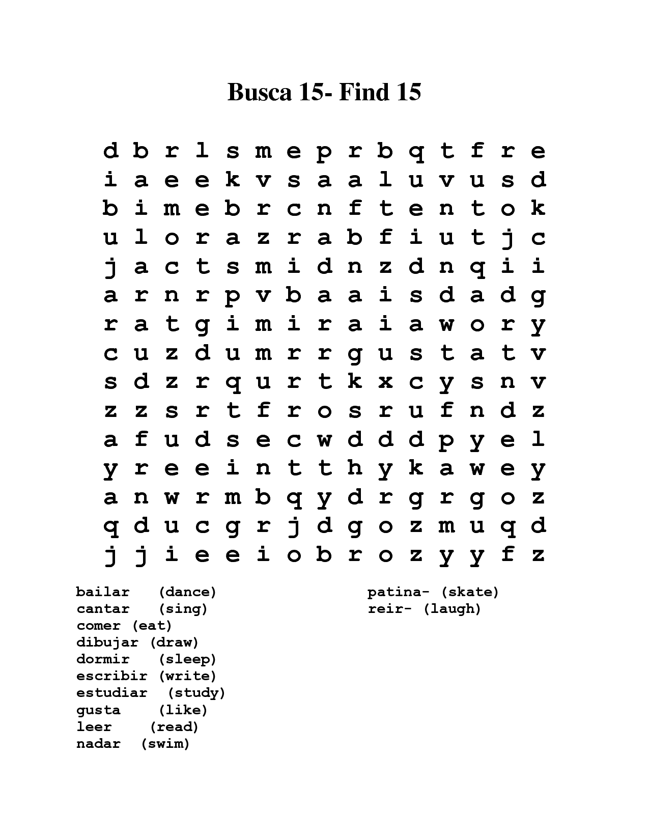 Spanish Wordsearch Spanish Words Spanish Kids Spanish 