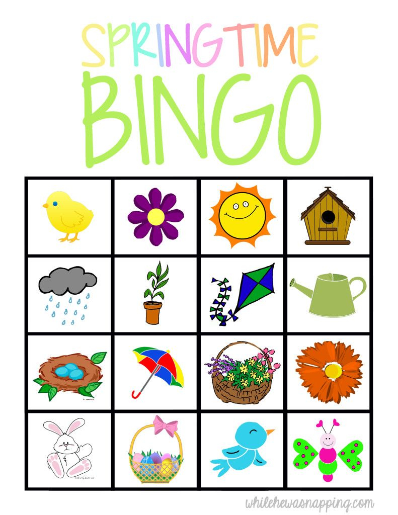 Springtime Bingo Game Printable With Images Spring 