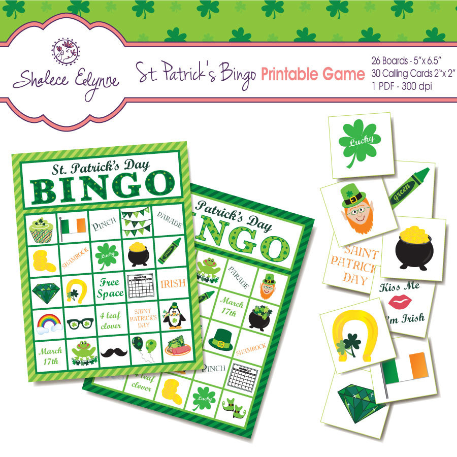 St Patrick s Day BINGO Printable Game Instant Download