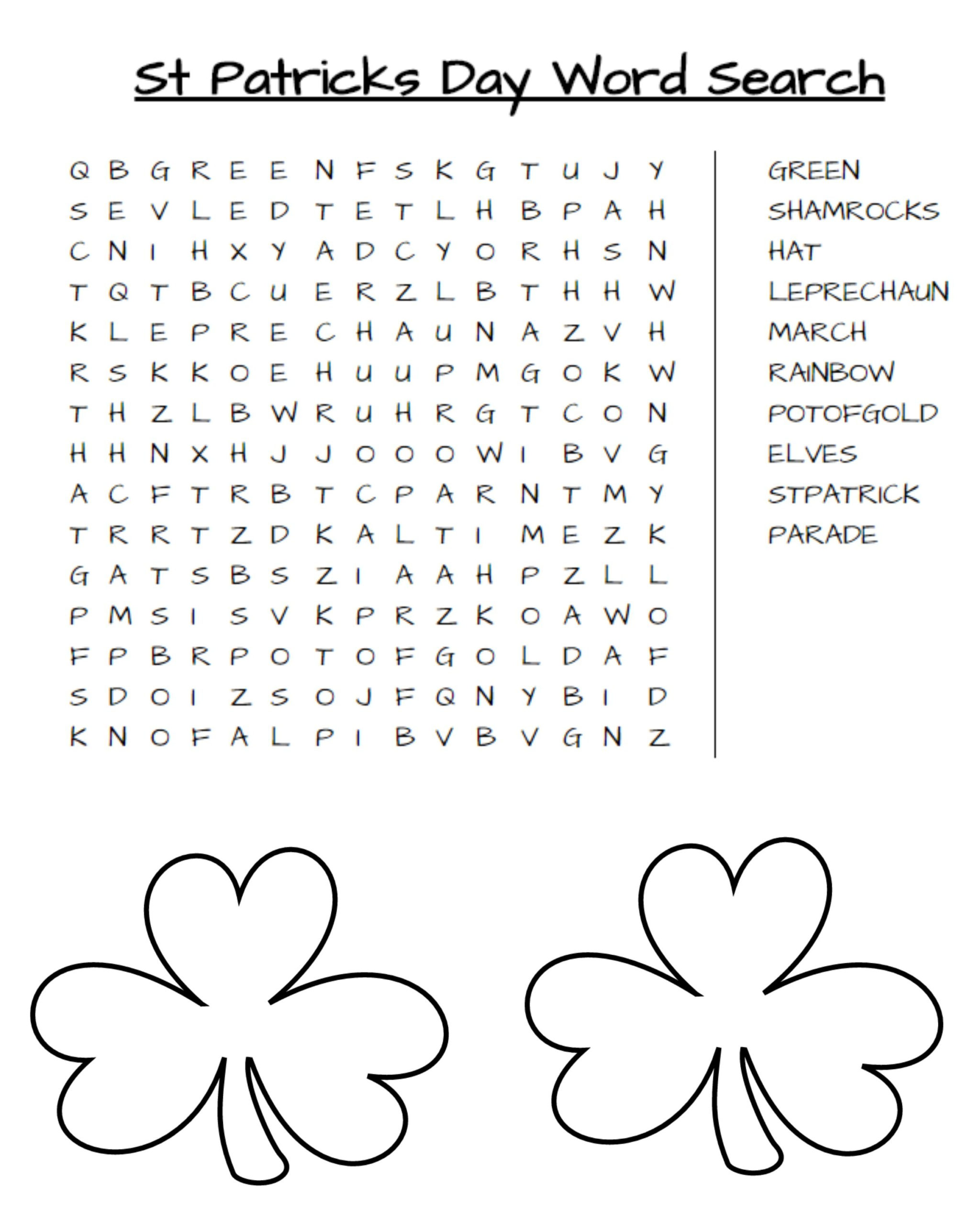 St Patrick s Day Word Search Free Printable Simply 