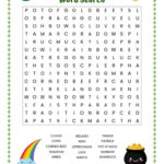 St Patrick S Day Word Search Free Printable Worksheet In