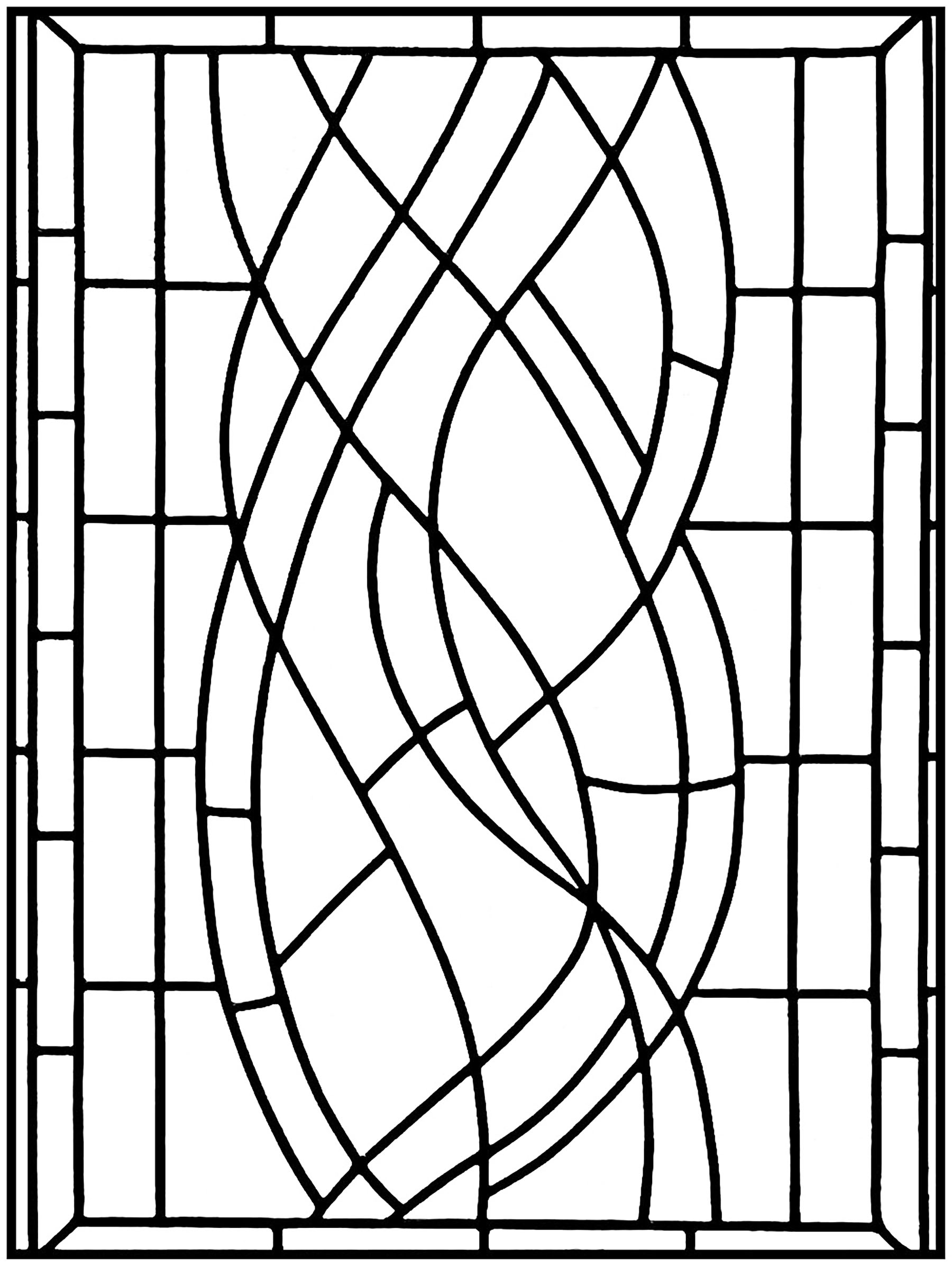 Stained Glass Coloring Pages For Adults Best Coloring 