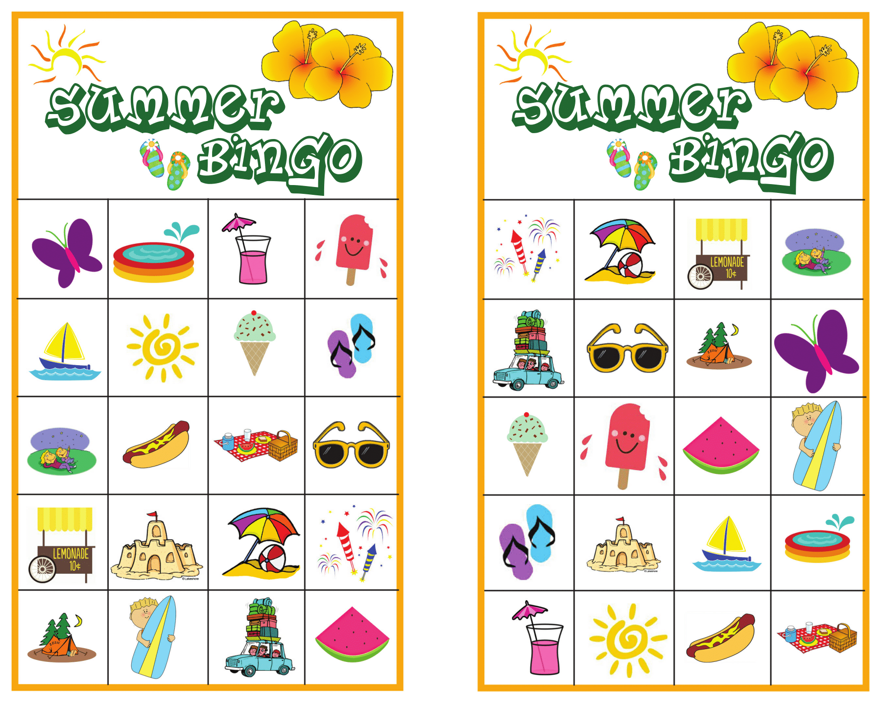 Summer Bingo Game With Free Printables Bingo Games Free 