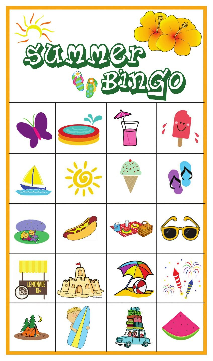 Summer Bingo Game With Free Printables Summer Bingo 