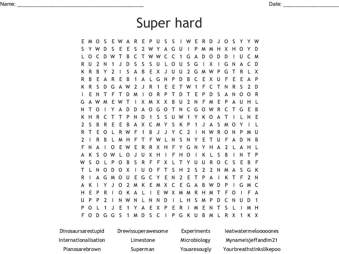 hard printable word searches pdf