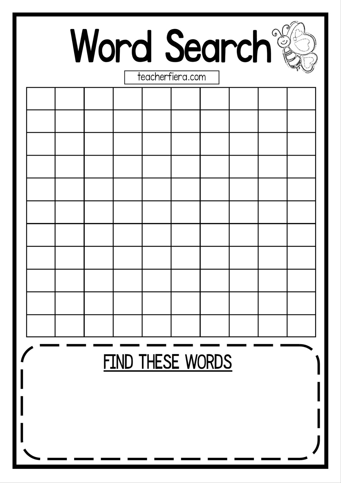 Diy Word Search Template