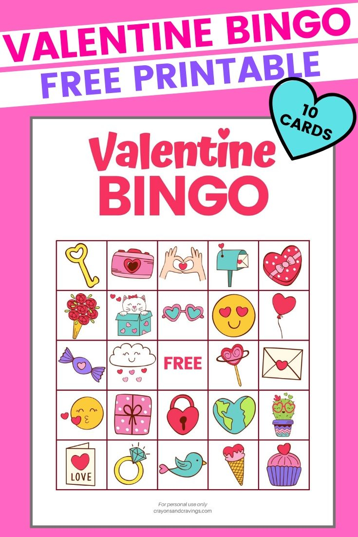 Valentine Bingo FREE Printable Valentine s Day Game With