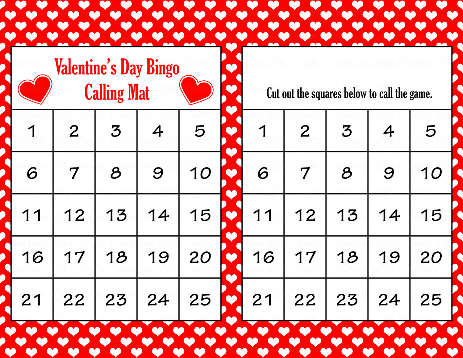 Valentine Bingo Game 60 Printable Valentine s Bingo