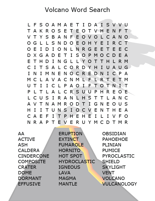 Volcano Word Search