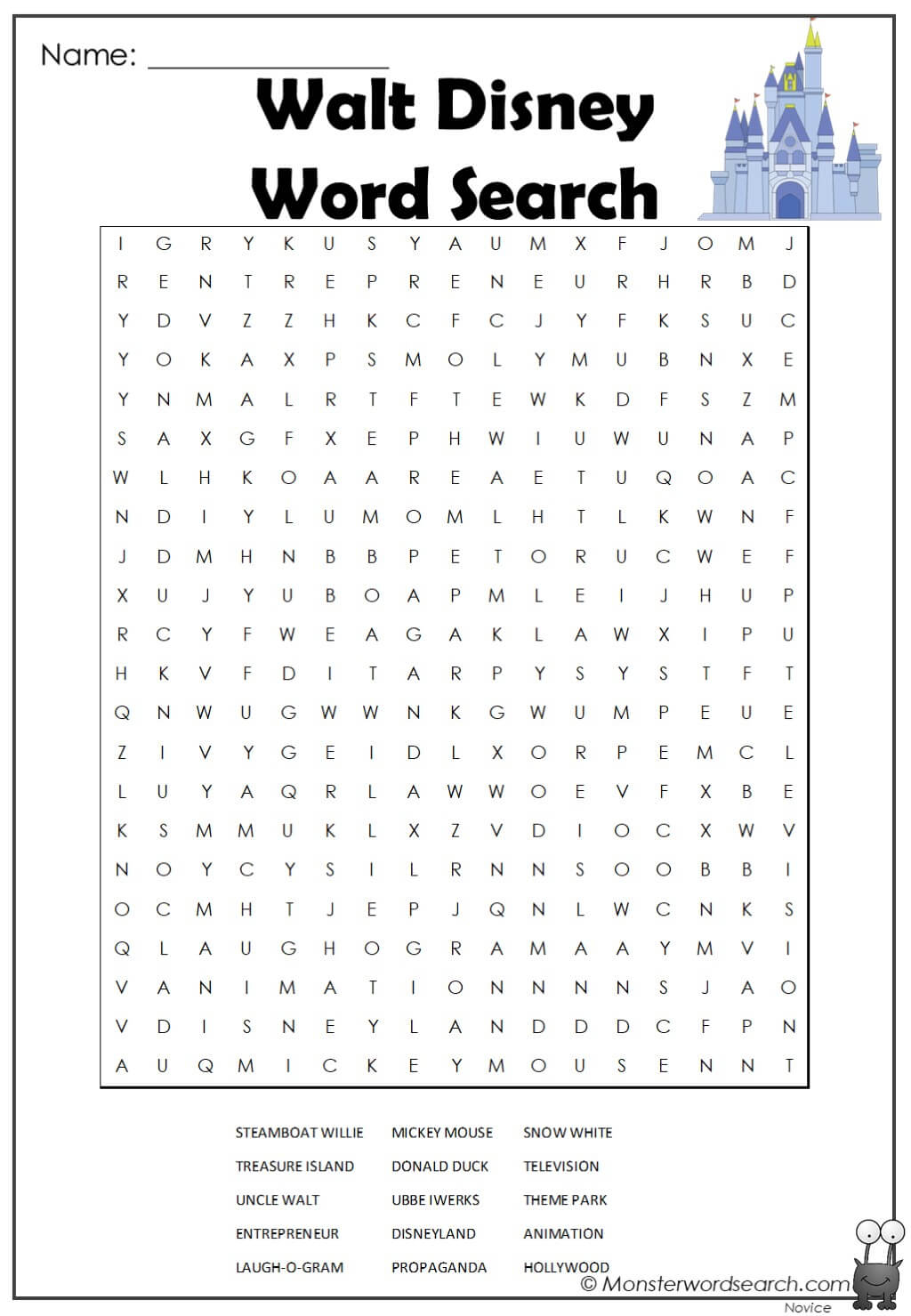 printable word searches disney