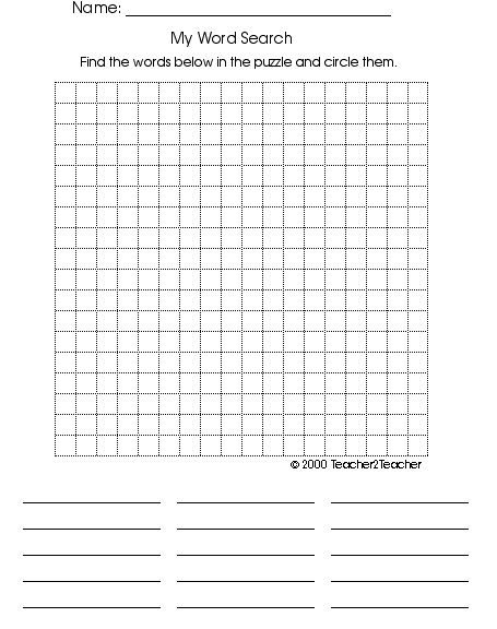 free printable blank word search puzzles