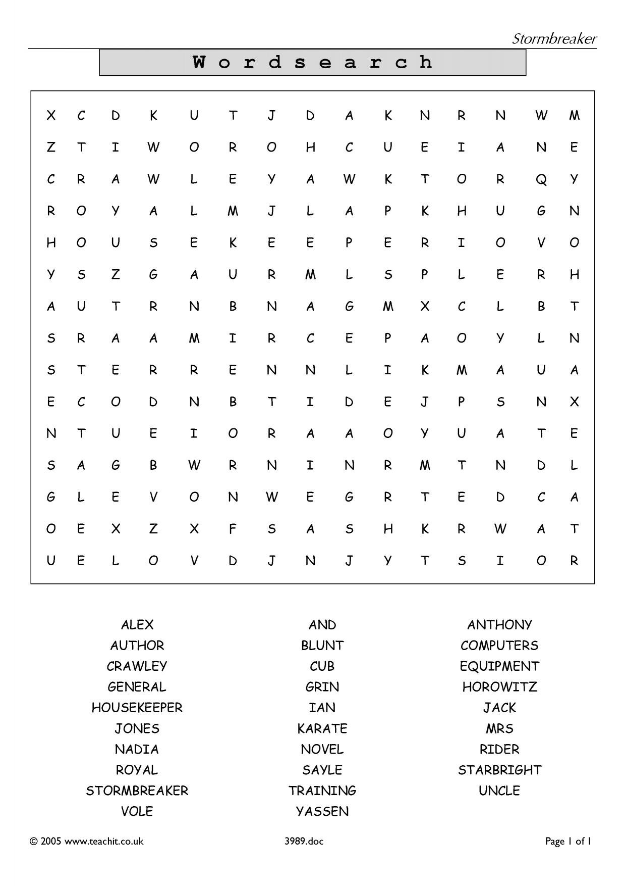 Printable Word Searches Ks3 English FreePrintableTM