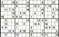 16x16 Sudoku Puzzle A Lot Of Numbers Sudoku Puzzles