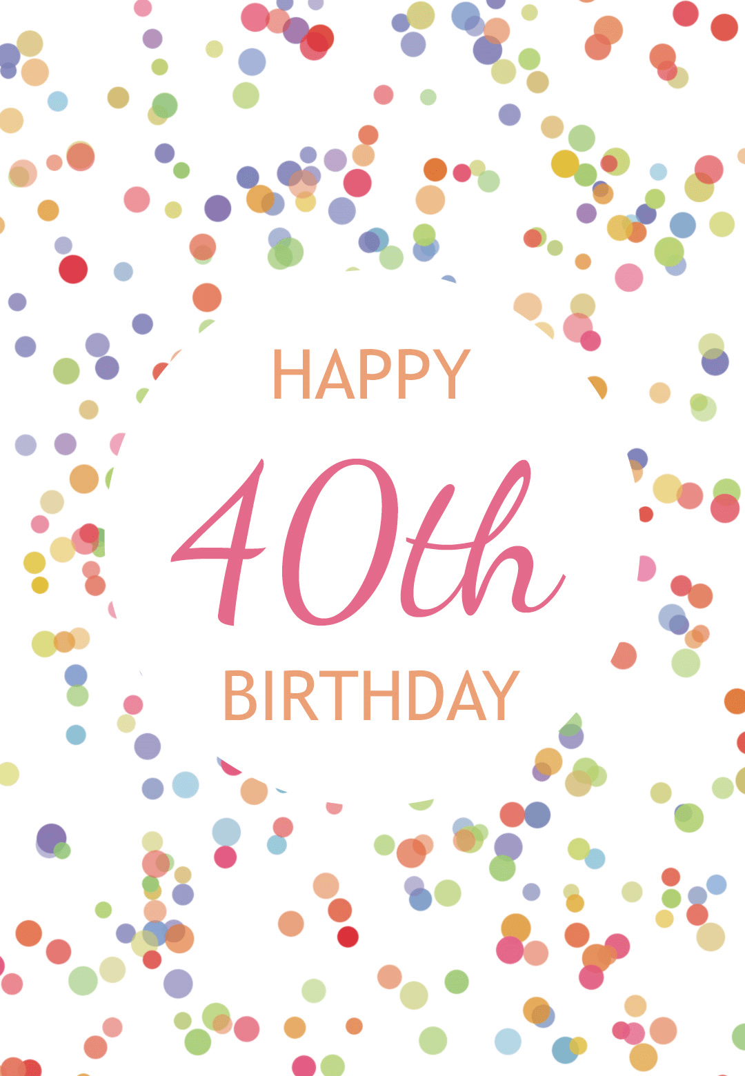 40th Birthday Confetti Free Birthday Card Greetings Island