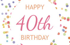 40th Birthday Confetti Free Birthday Card Greetings Island