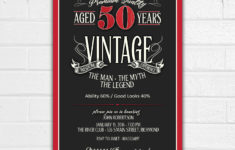 50th Birthday Invitation For Men JPEG Printable Aged To