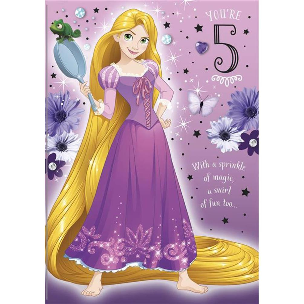 5th Birthday Rapunzel Disney Princess Birthday Card 