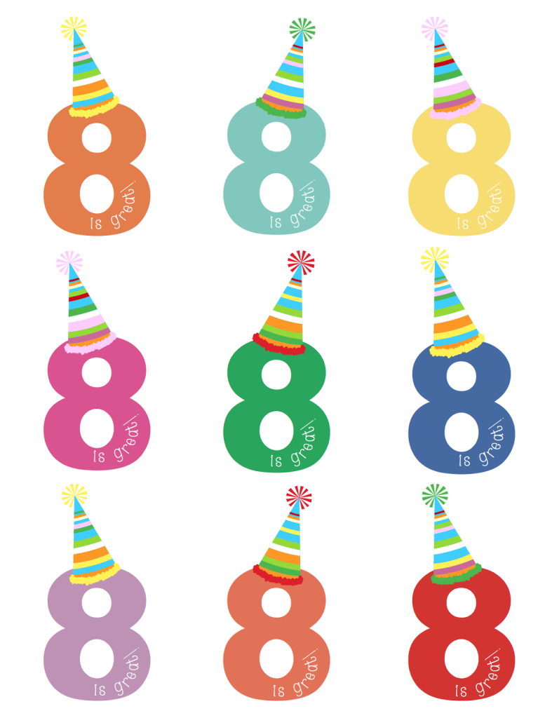 8 Is Great Free Birthday Printables Happy 8th 