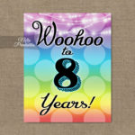 8th Birthday Sign Rainbow Nifty Printables