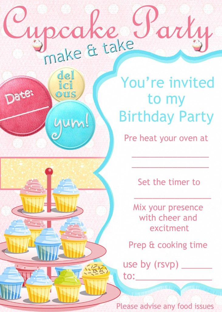 A Cupcake Decorating Party Invitation Free Printable 