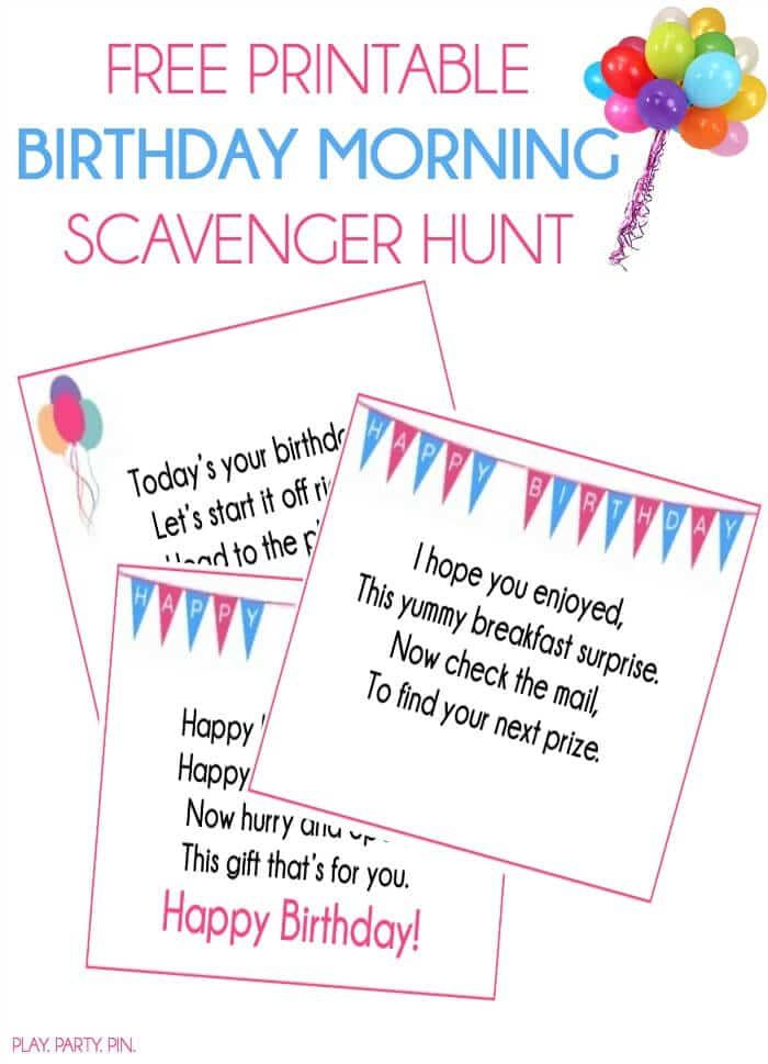 A Super Fun Free Printable Birthday Scavenger Hunt Play 