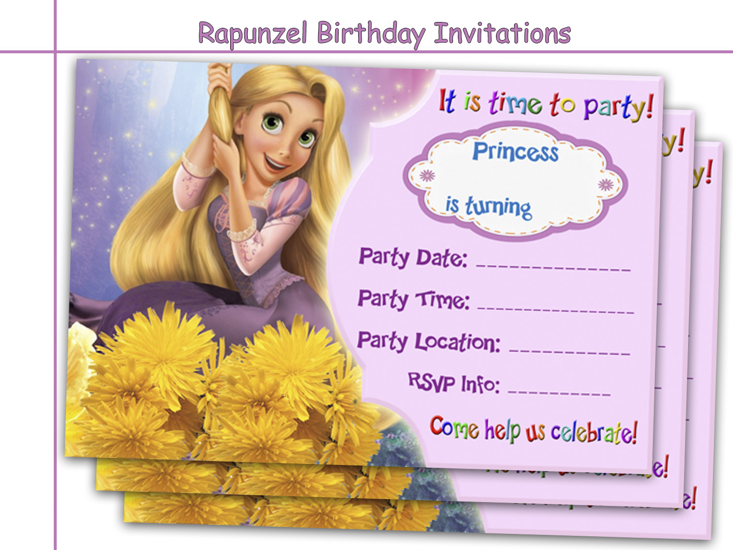 Amazing Rapunzel Birthday Invitations By HolidayPartyStar 