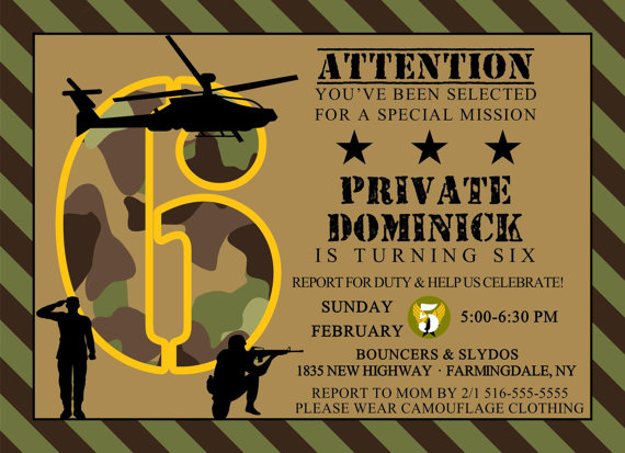 Army Invitation FREE Thank You Card File Camouflage 