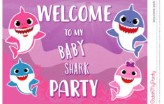 Baby Shark Pink Welcome Poster See More Party Ideas And