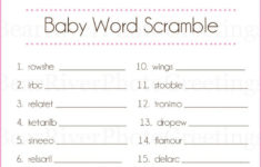 Baby Shower Words Scrambles Printable Activity Shelter