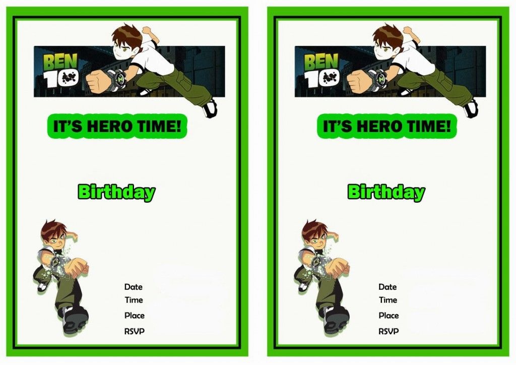 Ben 10 Birthday Invitations Ben 10 Birthday Birthday 