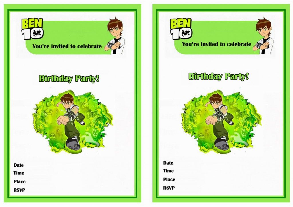 Ben 10 Birthday Invitations Birthday Printable Ben 10 