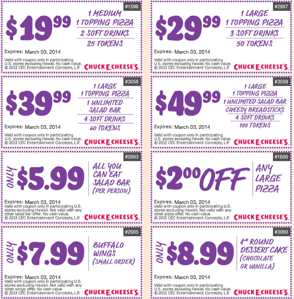 Best 2020 Chuck E Cheese Coupons Free Tokens Tickets 