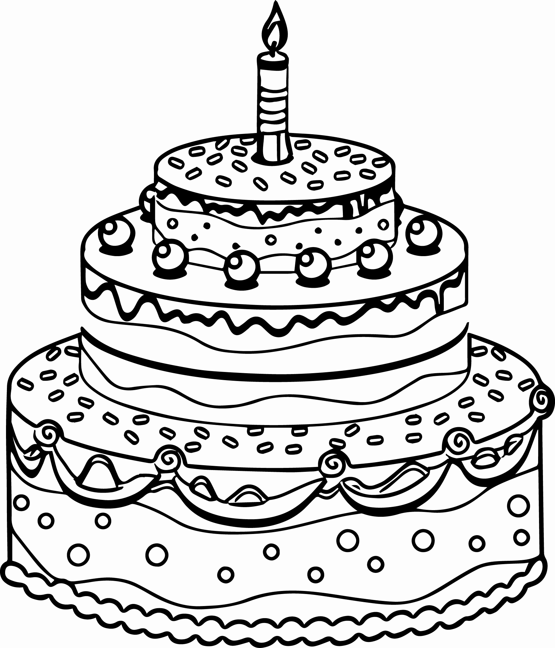 Birthday Cake Coloring Page At GetColorings Free 