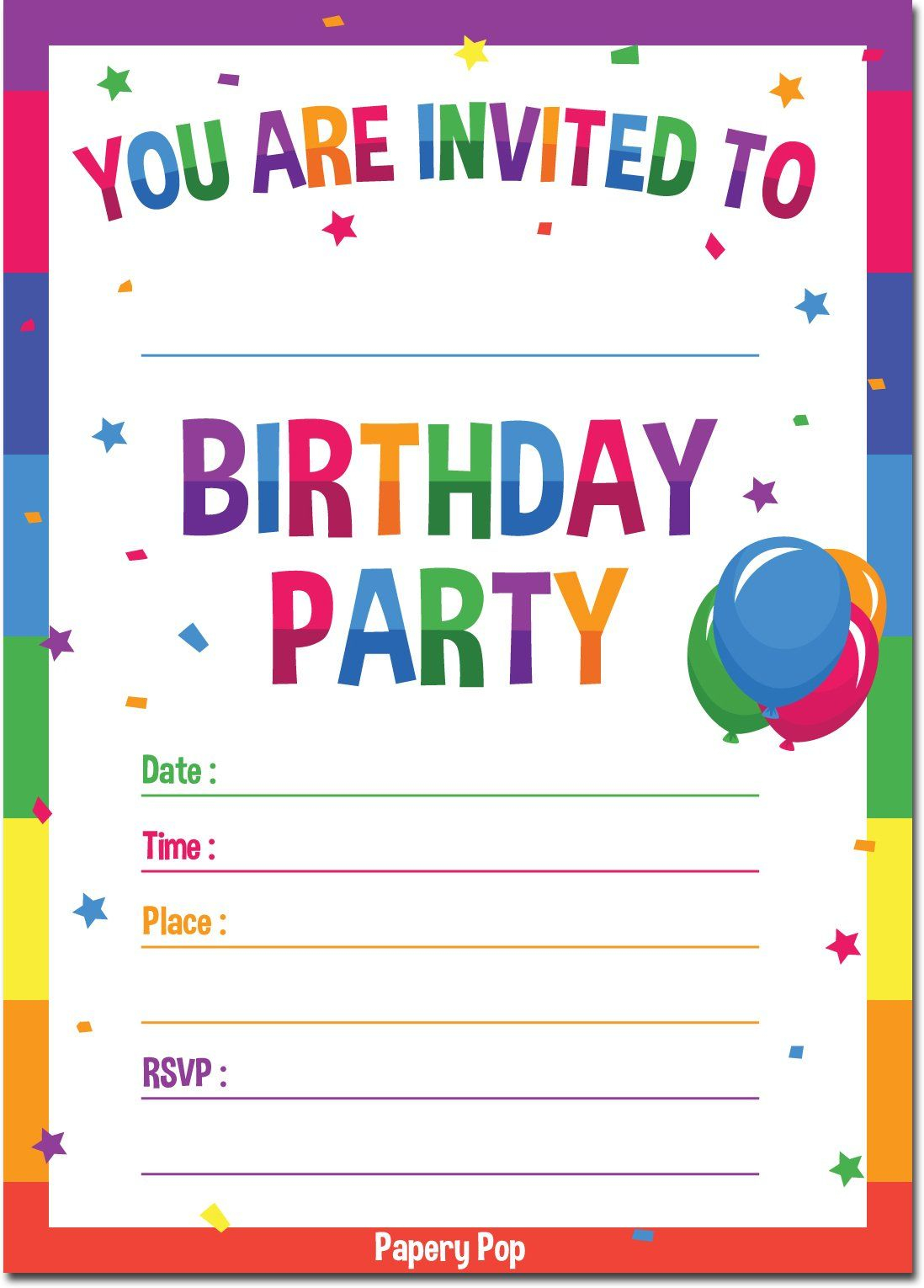 Birthday Invitations With Envelopes 15 Pack K Boy 