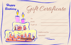 Candles And Cake Birthday Gift Certificate Template