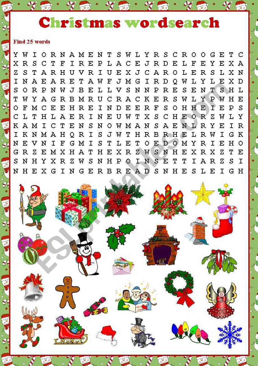 Christmas Word Search In Spanish Printable Word Search 