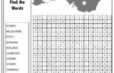 Cool Australian Cities Word Search Kids Word Search