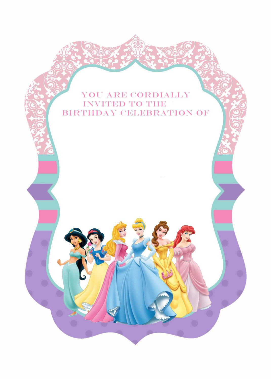 Cool FREE Template Free Printable Ornate Disney Princesses 