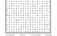 Country Music Stars Printable Word Search Puzzle Word