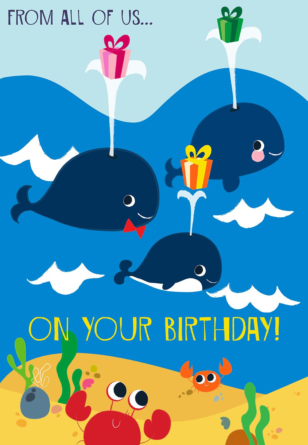 Cute Beach Themed Greeting Card Printable For Birthdays By 