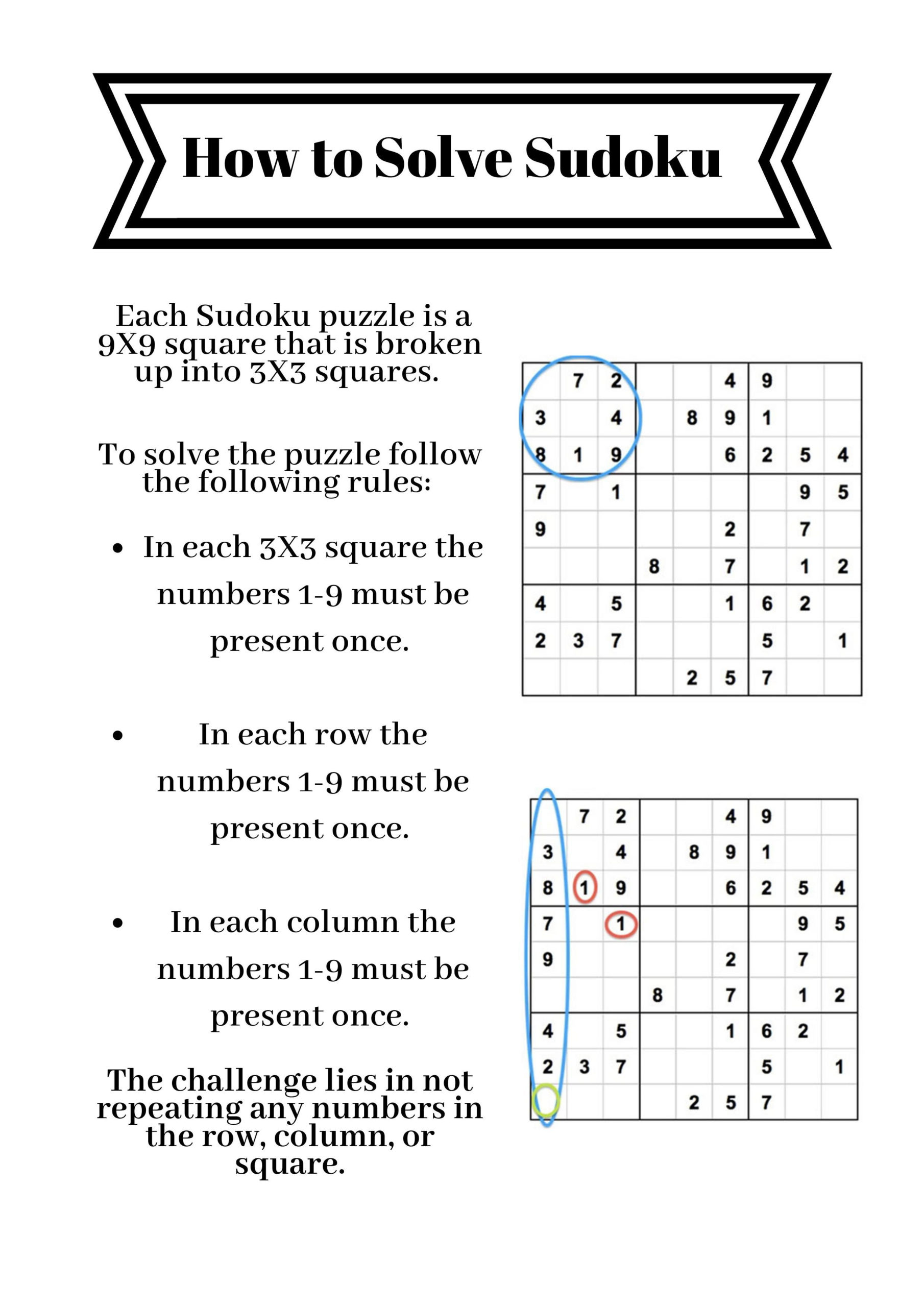 Easy To Follow Instructions For Solving Sudoku Puzzles 