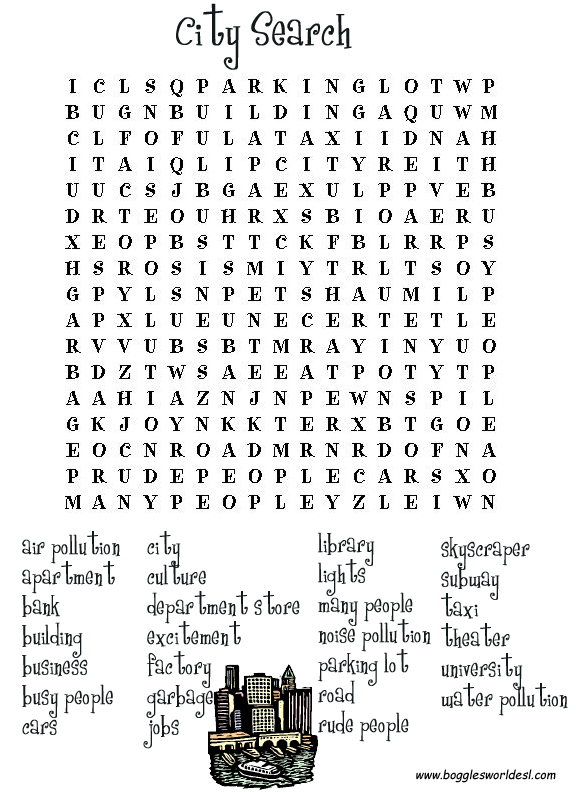 ESL Wordsearches