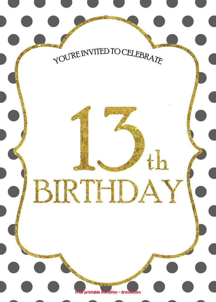 FREE 13th Birthday Invitations Templates 13th Birthday 