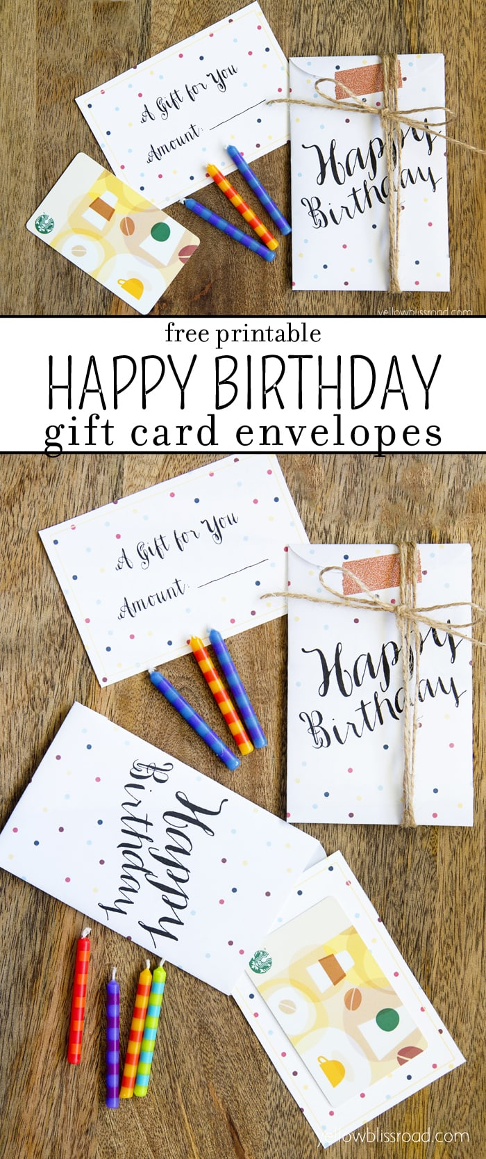 Free Printable Birthday Gift Card Envelopes 