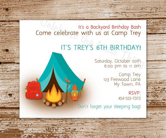 Free Printable Camping Birthday Invitations Printable 