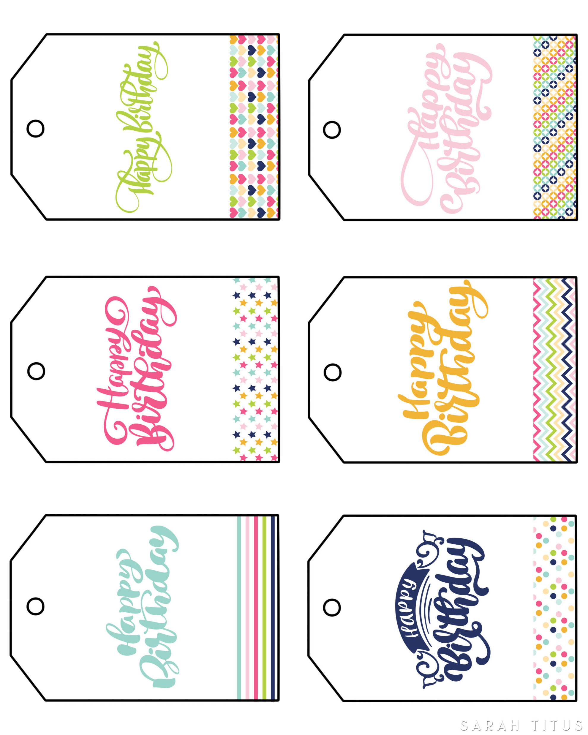 Printable Birthday Gift Tags - FreePrintableTM.com | FreePrintableTM.com