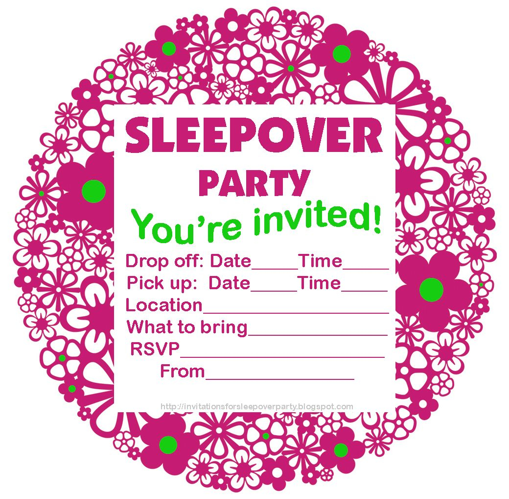 Free Printable Sleepover Party Invitations Hundreds Of